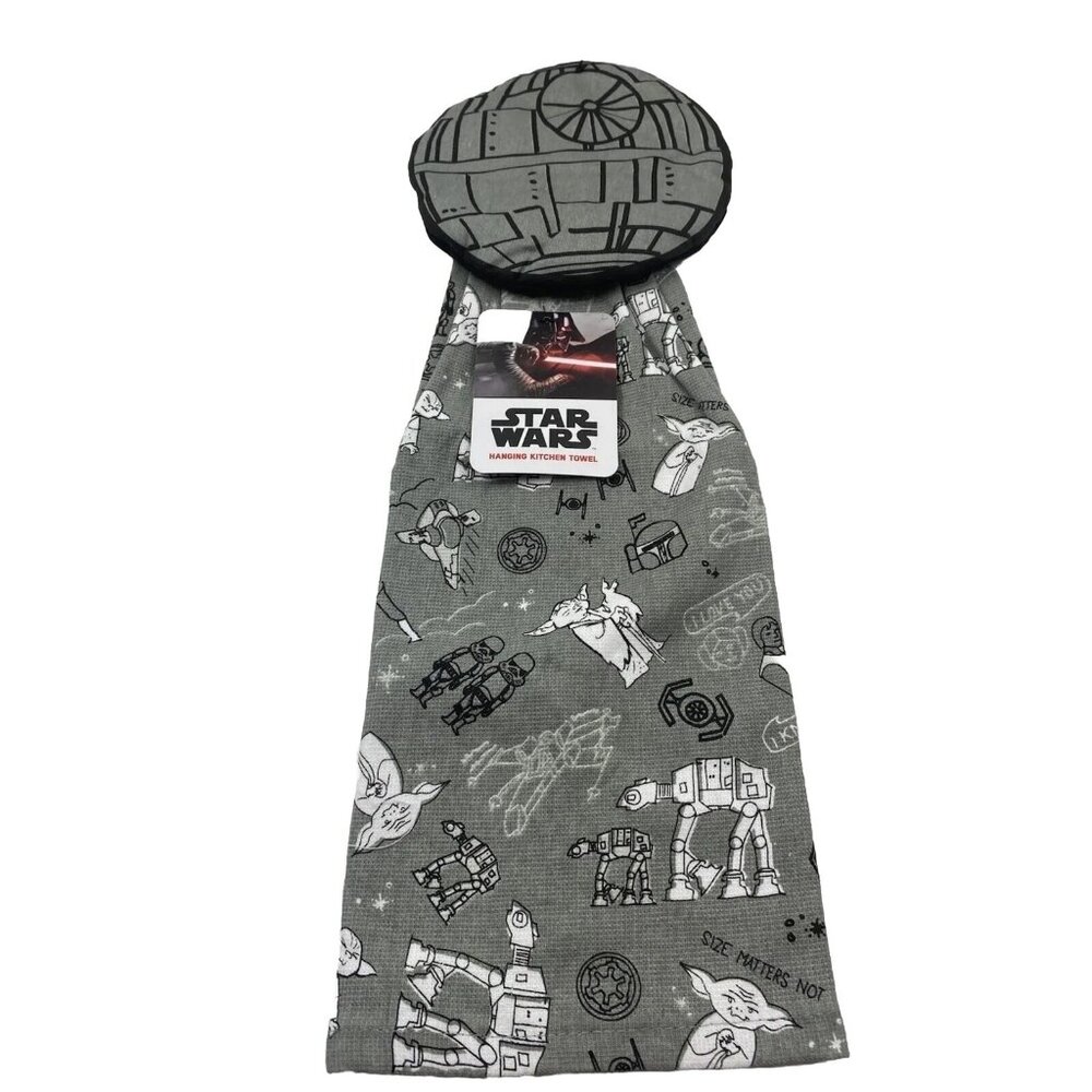 Disney Star Wars Hanging Kitchen Towel NEW Death Star
